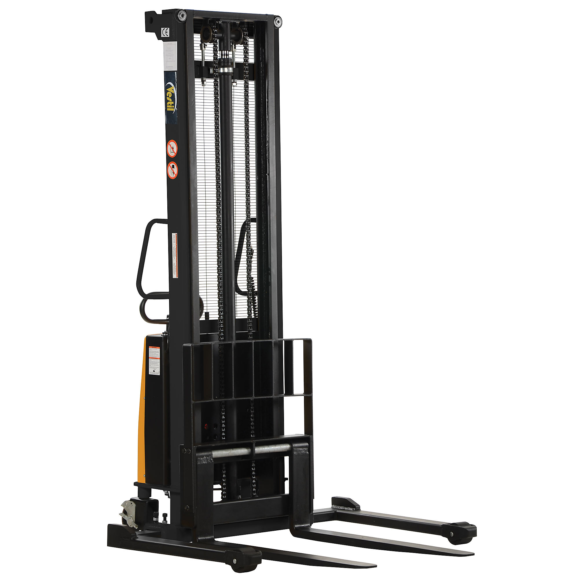 Vestil Adjustable Stacker with Powered Lift - 2000 lb Capacity, 150 in. Raised Height, 2.125 in. Lowered Height, Model# SL-150-AA